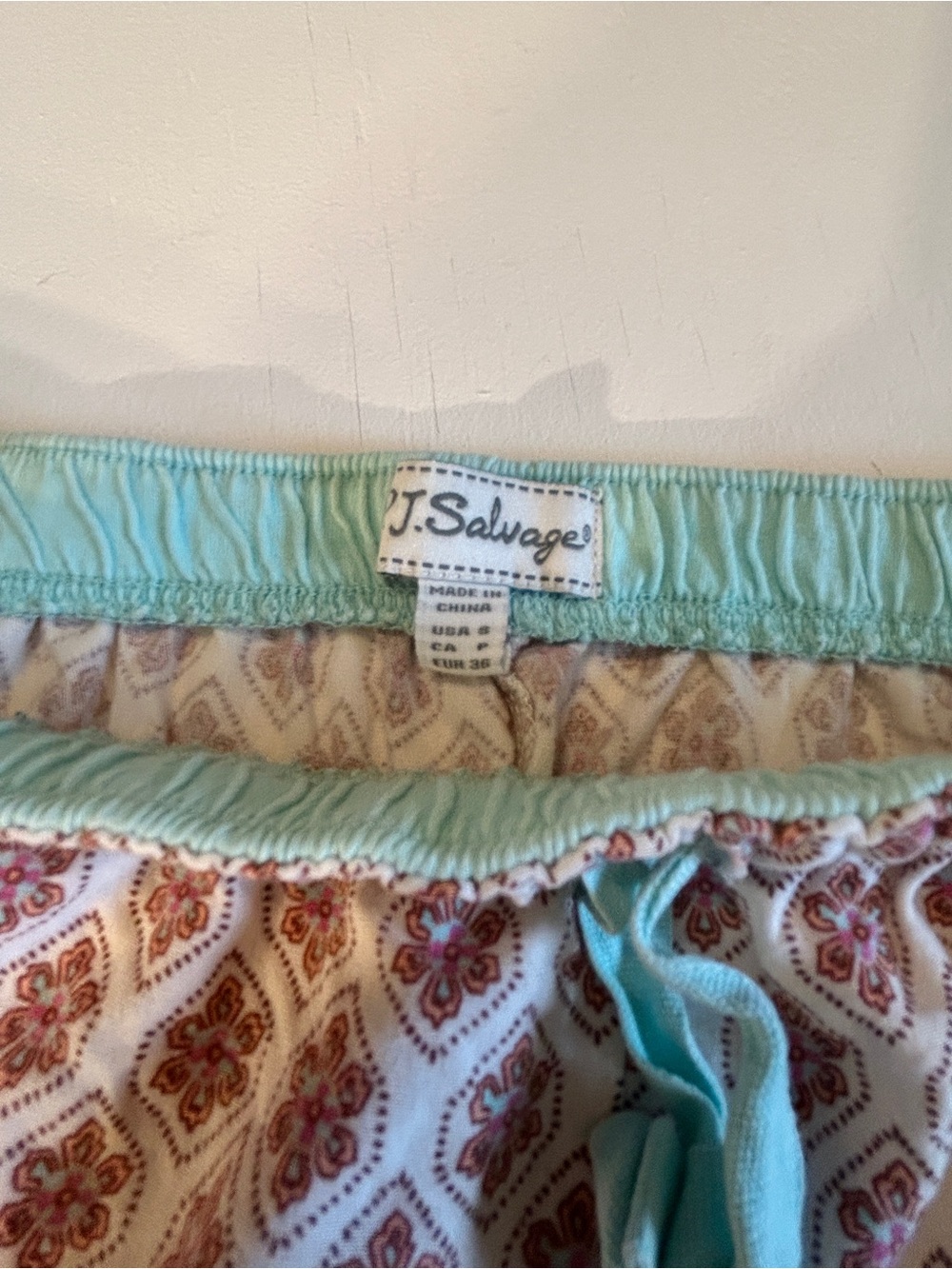 PJ Salvage Pajama Set Small Boho Floral Print Button Front Top & Lounge Pants - Picture 4 of 13